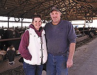 Natalie and Bruce Wood milk 138 cows on their dairy in Wabasha County near Plainview, Minnesota. Last year, their herd’s average pregnancy rate was 29%. PHOTO BY KRISTA KUZMA