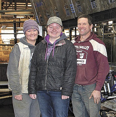 Clara Thompson dairy farms with her parents – Holly and Donny – who milk 185 cows at Little Valley Dairy in Olmsted County near Plainview, Minnesota. Thompson is a senior at Plainview-Elgin-Millville High School. PHOTO SUBMITTED