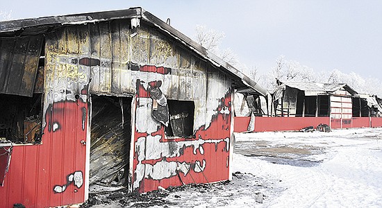 Stephen and Brittany Springer lost their barn, milkhouse and 800 goats in a fire Dec. 24. The Springers built the 80-by-240 barn and 22-by-24 milkhouse in 2017.  PHOTO BY MARK KLAPHAKE
