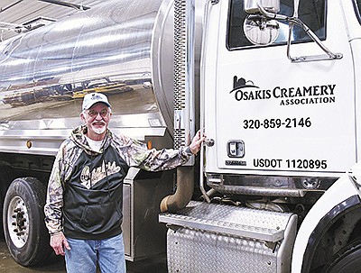 Ken Johnson stands by his washed bulk truck Jan. 5 at the Osakis Creamery Association in Osakis, Minnesota. Johnson has been hauling milk for the creamery for more than 50 years.  PHOTO BY JAN LEFEBVRE