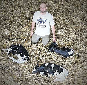 On July 8, Jan Boelen received news that one of his cows gave birth to three, healthy heifers – a one in eight million chance. Boelen and his wife, Dorine, milk 1,300 cows near Brooklyn, Iowa. <br /><!-- 1upcrlf -->PHOTO SUBMITTED