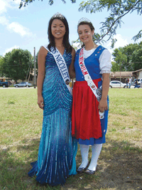 Miss Nicollet Ashley Swenson, 17, and Miss New Ulm, Maggie Dauer, 18, have more royalty responsibilities than just representing their towns. The two also promote Nicollet County dairy farmers: Dauer as a dairy princess and Swenson as a dairy ambassador, a program for freshman to seniors in high school to get experience promoting the dairy industry before becoming a dairy princess.  (photo by Krista Sheehan)