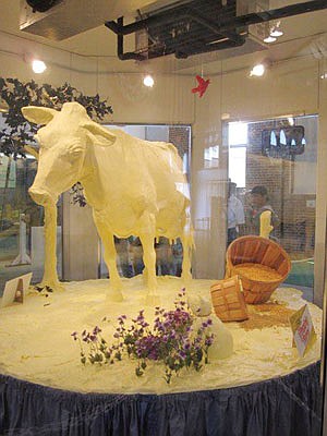 The Orths’ 9-year-old Jersey cow, Charm, was the 2011 model for the annual butter cow tradition at the Illinois State Fair. (photo submitted)
