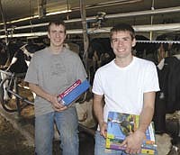 Thomas Harren and Daniel Harren, both 18-year-old seniors at Bertha-Hewitt High School, have swept the top spots in their graduating class, with Daniel ranking first and Thomas second. The cousins grew up on their parents’ dairy farms – less than two miles apart – near Eagle Bend, Minn.<br /><!-- 1upcrlf -->PHOTO BY MARK KLAPHAKE