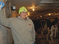 Derek Schmitz, Richmond, Minn., works as a herdsman to gain experience at the Jerome and Jean Salzer Family Dairy near St. Joseph, Minn., and is interested in working into an existing dairy operation.<br /><!-- 1upcrlf -->PHOTO BY ANDREA BORGERDING