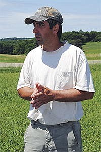 Matt Martin hosted the Great River Graziers pasture walk on June 18 at his farm near Viola, Wis. Martin was interested in receiving advice on improving the productivity of his pasture.<br /><!-- 1upcrlf -->PHOTO BY RON JOHNSON