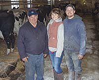 Sara and Kyle Mathison stand in their rented barn with their landlord, Allen Hustad.<br /><!-- 1upcrlf -->PHOTO BY KRISTA KUZMA