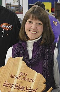 Karyn Schauf received the 25th annual Aggie Award at the 51st annual Eau Claire Farm Show on March 4.<br /><!-- 1upcrlf -->PHOTO BY JEFF WEYER