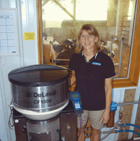 In February, Ward and her husband, Randy, built a calf barn to custom raise calves. Ward said now she can “walk the walk and talk the talk” and is able to relate to other producers when she’s out on the road as a Calf and Heifer Specialist. Ward thinks the largest problem facing calf management today is not recognizing diseases at an early stage and treating them for only a portion of the duration needed. (photo by Krista Sheehan)