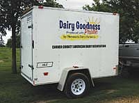 This trailer, purchased by the Carver County ADA four years ago, is used to transport the ice cream machines to different events. Prior to the trailer, the machines were hauled in the back of a truck.<br /><!-- 1upcrlf -->PHOTO BY JENNIFER BURGGRAFF