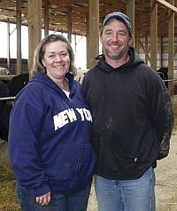 Jenna and Mike Griebel have three children. They milk 148 cows on their Brown County farm near New Ulm, Minn. <br /><!-- 1upcrlf -->PHOTO BY RUTH KLOSSNER