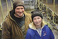 Steve and Kathy Tschida having been farming together since 1983. For 18 years, they switched 60 cows through a 30-cow tiestall barn to milk after they built a 60-stall freestall barn.<br /><!-- 1upcrlf -->PHOTO BY MARK KLAPHAKE