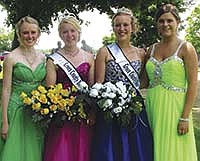The new Green County dairy royalty were crowned during the Dairy Days festivities June 20-22 in Brooklyn, Wis. From left, Mariah Martin, outgoing Green County Dairy Queen; Kelsey Cramer, 2014-2015 Green County Dairy Queen; Haley Reeson, 2014-2015 Green County Dairy Princess; and Brooke Bidlingmaier, outgoing Green County Dairy Princess.<br /><!-- 1upcrlf -->PHOTO BY NICOLE SMITH